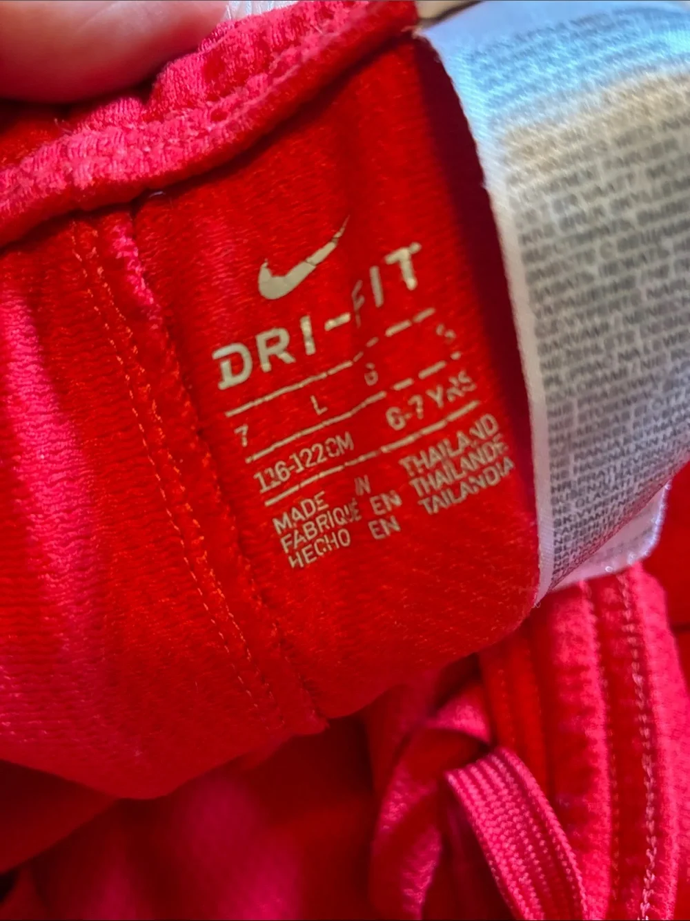 Nike Red Boys' Athletic Shorts with White Swoosh